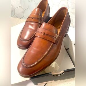 Aldo Men’s Petrovic Brown Leather Loafers Size 13 NEW W/Box Almond Toe Soft